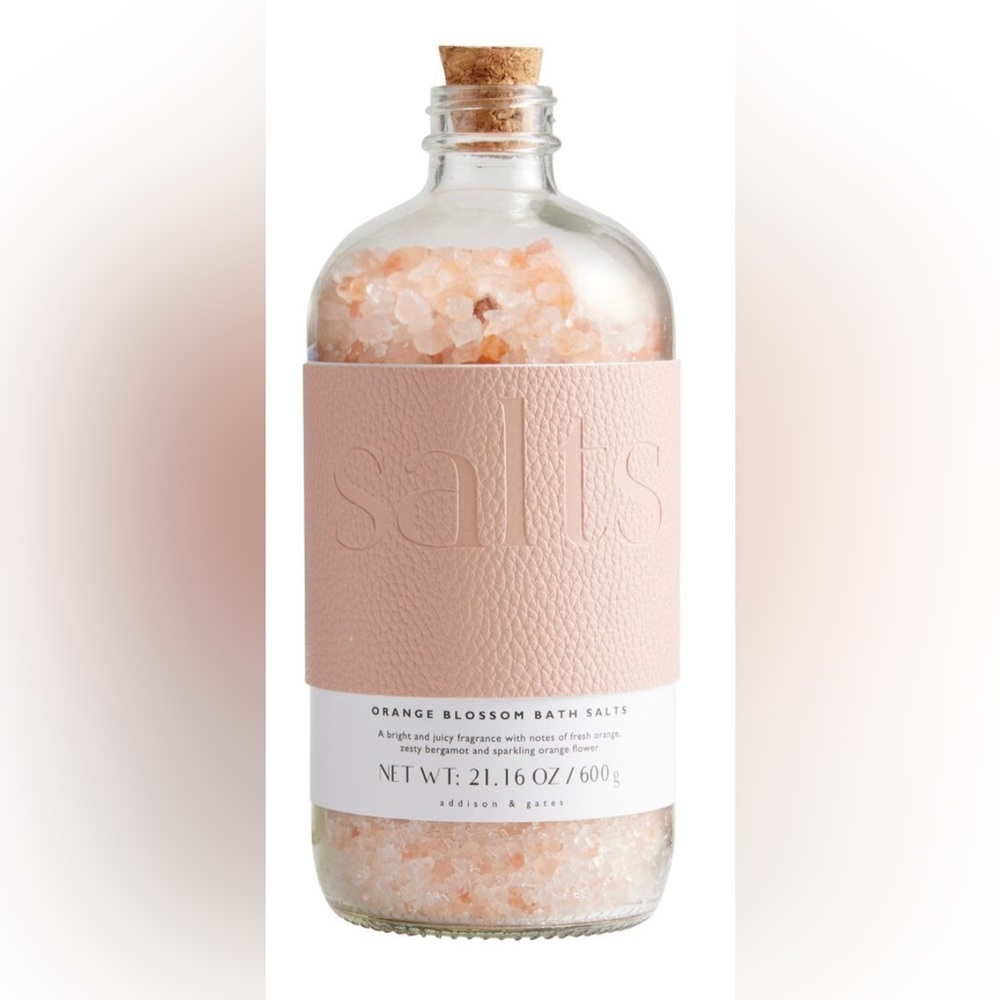 🆕 Addison & Gates Bath Salts in Glass Jar. Orange Blossom. NWT.